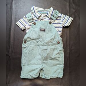 OshKosh B'gosh Striped Toddler Boys Polo & Overalls Set